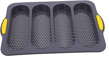 Alipis Molde de Silicona para Pan Francés Ranuras Bandeja Antiadherente Flexible para Hornear Baguettes Utensilio de Cocina Resistente y Fácil Limpieza para Repostería y Panadería