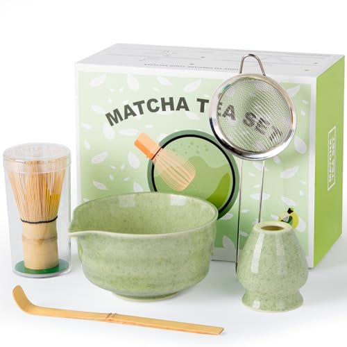 Dayacoco Matcha Set Ceramic Bowl with Spout 5 pcs
