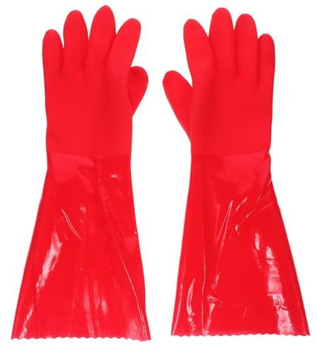 GALPADA 2Pcs Heavy Duty Non-Slip Cleaning Dish Gloves with 39Cm Fleece Lining, Thickened Reusable Household Gloves for Dishwashing, Car Washing and Vegetable Preparation
