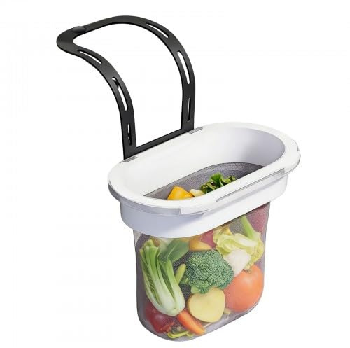 Hontaog Spülbecken Sieb, Abflusssieb für Küche, Spülbeckenabflusssieb, Hängende Netztasche, Faltbares Spülensieb mit Filterbeutel, Küchensieb, Feine Netztasche (1 Halter+50 Filterbeutel)