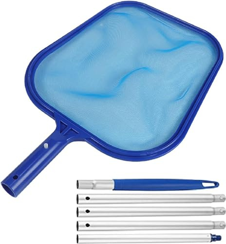 Na meng Kescher Pool & Poolkescher Teleskopstange, Feinmaschig Pool Skimmer mit Verstellbarer Stange, Poolreinigungsnetz für Schwimmbad, Teich, Spa & Whirlpool