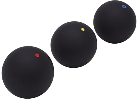 SPYMINNPOO Palline da Squash, Set di Palline in Gomma a Punto Singolo Blu Rosso Giallo per Racchetta Ad Alto Rimbalzo per Principianti e Sport con Racchetta (3PCS)