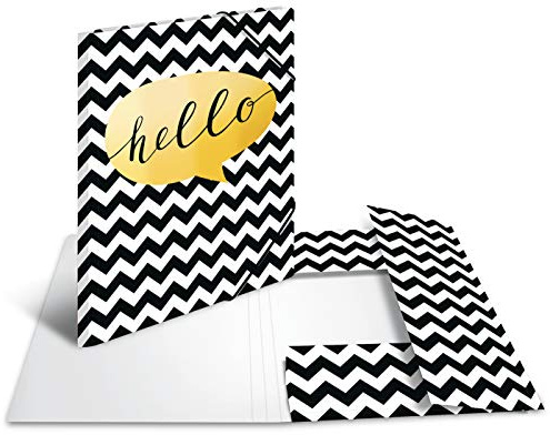 HERMA 19316 Carpeta de dibujo SPARKling con motivo de Hello, A4, cartón resistente, con impresión interior, carpeta de 1 palmo