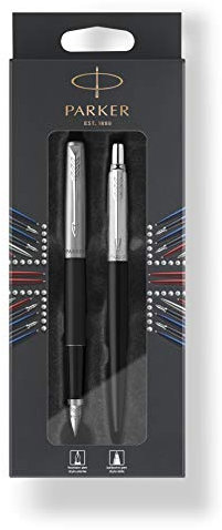 Parker 2046256 DuoSet JOTTER Füller und Kugelschreiber Blister Bond Street Schwarz