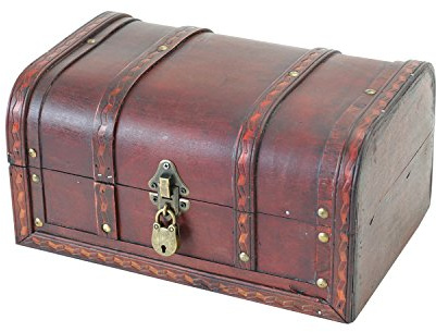 HMF 6401-130 skattkista i trä med lås | 30 x 20 x 15 cm | Liten | Spanien