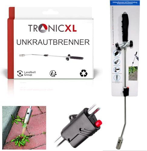 TronicXL Unkrautbrenner Gasbrenner Unkrautvernichter Brenner Abflammgerät Bajonettanschluss Piezo Zündung (Unkrautbrenner)