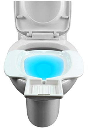 NANANA Bidetbecken Sitzbecken Sitzwanne Toiletteneinsatz für Männer und Schwangere Frauen, Waschhilfe Fassungsvermögen Ca.300~500Ml, 40X37x7.5Cm,White