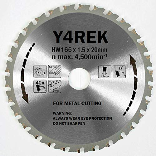 Genuine Y4REK 165mm 20/16mm 40T Professional Metal Cutting TCT Saw Blade for Milwaukee Hilti Bosch Makita Hitachi Dewalt Panasonic