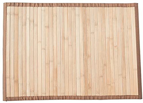 Queensell Bamboo Bathroom Accessories Area Rug & Mat Light Brown, 17 x 24 Runner