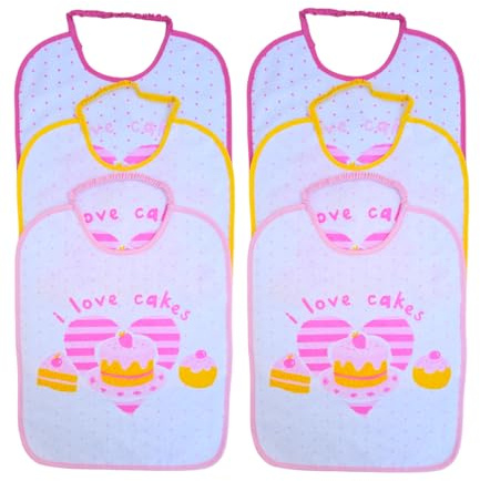 Ellepi - Baberos grandes de algodón de rizo impermeables con parte trasera de PVC, para dar de comer al bebé, ideal como regalo de nacimiento o lactancia, Bimba1,