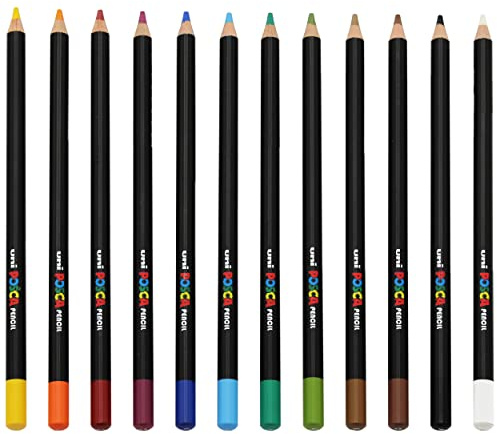 Posca Uni färgad penna - professionella olje- och vaxfärgpennor - KPE-200 - Essential Pack med 12