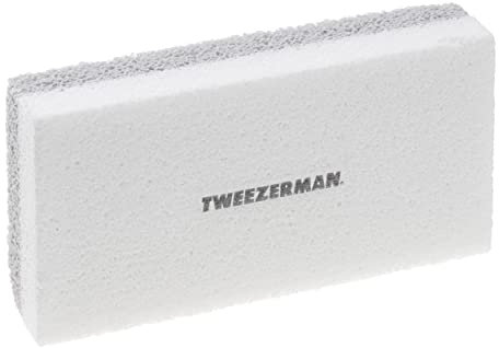 TWEEZERMAN Pedikürestein Doppelseitig, Fußfeile, Fußraspel mit 2 Flächen, Weiß