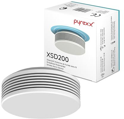 Pyrexx XSD200 Radio - Détecteur de fumée 10 Ans Pile avec Support magnétique sans percer et LED Clignotante, certifié Selon Q-Label, Blanc, Set de 6 pièces