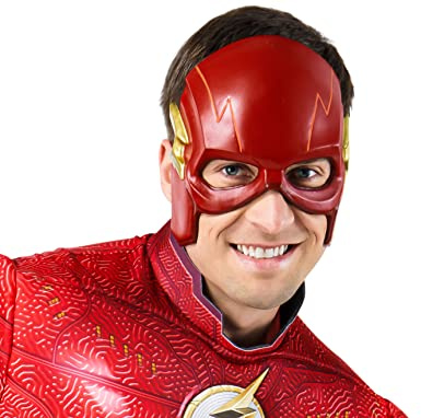 Rubies Adult DC The Flash Movie Plastic Half-Mask, As Shown, One Size