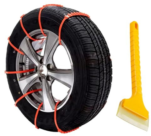 Catene da Neve per Auto,Catene per Pneumatici da Neve Antiscivolo,Catene di Emergenza per Auto,Catene di Sicurezza Regolabili,Catene da Neve,Fasce Antiscivolo Anti Slittamento Emergenza Neve,8pcs