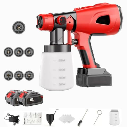 presse olive pour huile pressoir huile dolive pistolet peinture electrique Kit de pistolet à peinture pulvérisateur de peinture domestique, pistolet de pulvérisation sans fil 800ML avec contrôle d