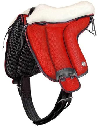 Brama West Bareback Reitpad UNICA mit Wolle von Pioneer - super Soft - Made in Italy - Farbe Rot, Gr. Full