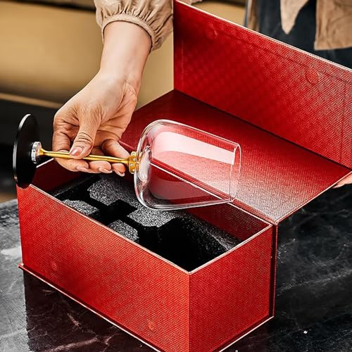 GCZQYAM Copa de cristal giratoria para vino tinto o vino blanco, cuerpo de copa extraíble, vástago de copa de aluminio, copas giratorias creativas para vino, whisky, champán, cócteles, etc.