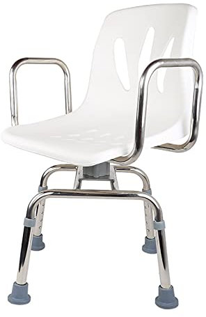 Drehbare Duschstühle, höhenverstellbar, leicht, 360 ° drehbar, Badestuhl, Duschhocker, Rutschfester Badezimmersitz mit Armlehnen und Rückenlehne für ältere und behinderte Menschen, Tragkraft 220 Pfu