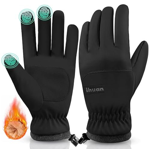 Guantes de ciclismo térmicos para hombre y mujer, guantes cálidos de invierno, para pantalla táctil, resistentes al agua, al viento, antideslizantes, para ciclismo, correr, esquí, senderismo