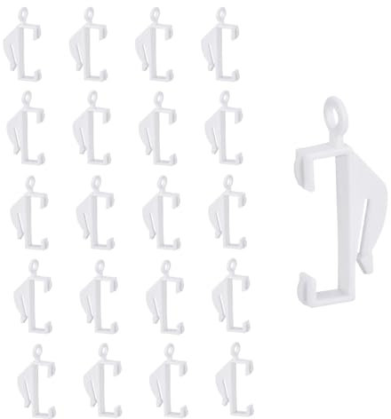 100 Pcs Plastic Curtain Hooks, Curtain Track Gliders, Smooth Sliding, Curtain Glider Hooks for Track Window, Shower, Door