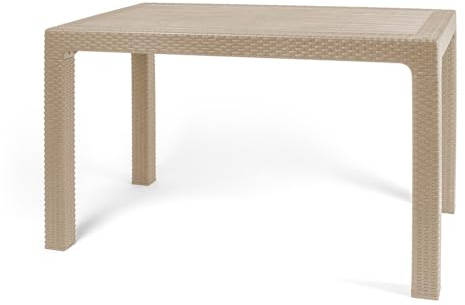 SinergiaFD Tavolo Giardino in Rattan 70x120 cm - Resistente e Versatile in Varie Colorazioini (Cappuccino)