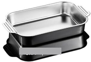 UOSIQOTE Teglia da forno in acciaio inox for cucina, multifunzionale, antiaderente, for alimenti, for barbecue, fornello a induzione, fondo piatto, strumento for la cottura(S 1PC)