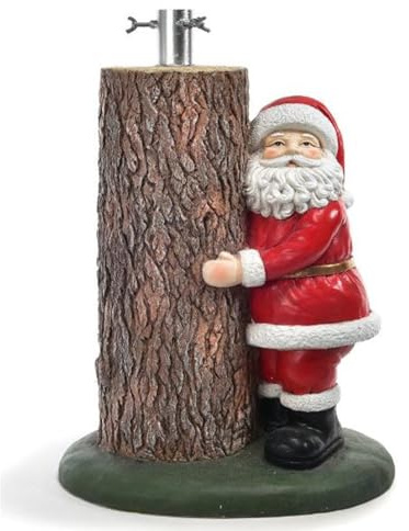 Magie di Natale Base per albero di natale Babbo natale in resina con supporto in metallo decorazione natalizia