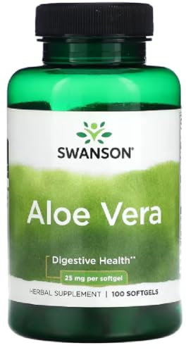 Swanson - Aloe Vera, 25mg | Digestive and Skin Health - 100 Softgels