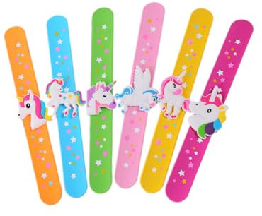 ifundom 6stücke Einhorn Slap Armbänder Für Junge Mädchen Bunte Wristbands Für Geburtstagsfeiern Und Spielzeuggeschenke Lustige Partyartikel Für Jungen Und Mädchen Zufällige Farben