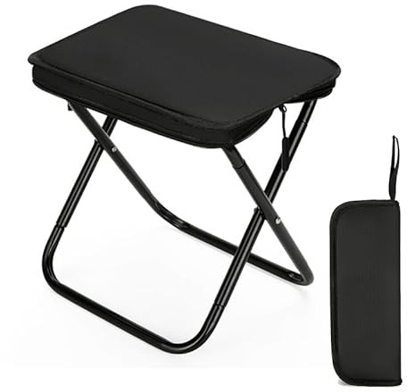 Silla Plegable Camping, Taburete Plegable con Bolsa, Taburete Plegable Portátil, Silla Plegable Ligera, Mini Silla de Camping con Bolsa de Transporte para Pesca Senderismo Acampada Picnic Viaje