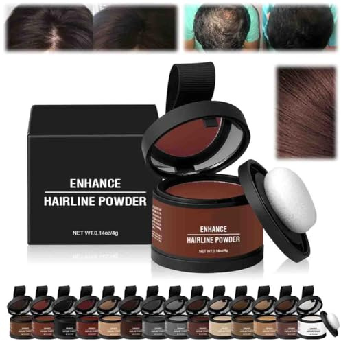 Couleur De Cheveux Veinsgrain,Ecouvrement Des Racines Veinsgrain,Retouche De Racines Couleur De Cheveux,Poudre De Retouche De Racines,Poudre d'ombre de Ligne de Cheveux (02 Auburn, 1)