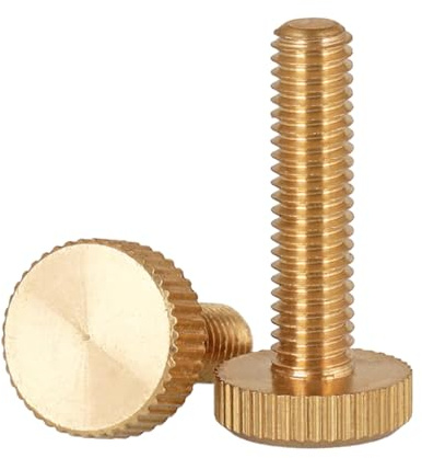 Foyoram Lot de 10 vis moletées M4 x 20 mm en laiton (M4 x 20 mm)