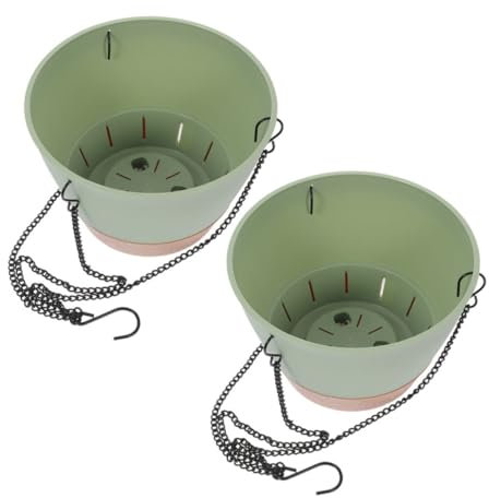 BESPORTBLE 2stücke Hängender Blumentopf Mit Haken Pflanzkorb Für Balkon Und Garten Indoor-blumentopf Aus Hochwertigem Material Geeignet Für Grünpflanzen Und Blumen Als Wohndeko Für Terrasse u