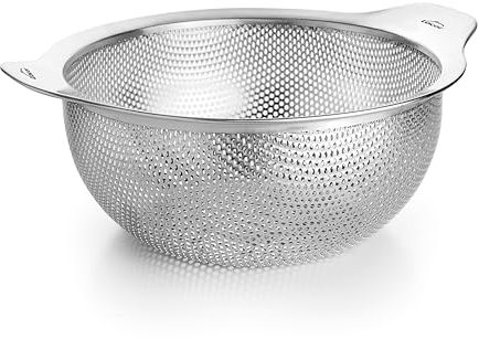 Lacor 62732 - Égouttoir inox 18/10 (Ø22 cm) avec poignées, multifonction pour égoutter, filtrer et tamiser, idéal pour légumes, pâtes, riz, empilable et compatible lave-vaisselle.