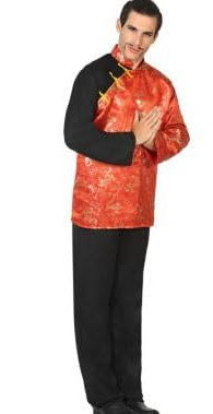 LP Divertissements Déguisement de Chinois Rouge & Noir Taille XL