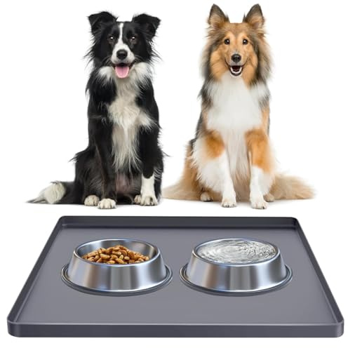 Hundenapf Napfunterlage Katzen Napfunterlage Hund Hundefuttermatte,Platzdeckchen Fressnapf Schleckmatte Hund, 60x40 cm wasserdichte Haustierfuttermatte Platzdeckchen Fressnapf Schleckmatte