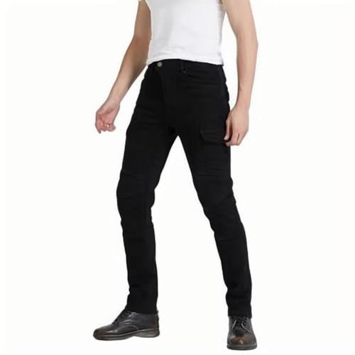 Jeans de Moto pour Hommes, Pantalons de Motard avec Protection blindée, Pantalons en Denim Moto avec genouillères renforcées