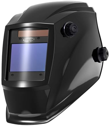 TOPDC Auto Darkening Welding Helmet, Large 3.94 x 2.64 Viewing Screen, True Color, 4 Arc Sensors, Solar & Battery Powered Weld Hood, DIN 4/5-9/9-13 for MIG TIG ARC