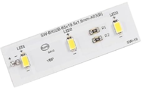 SW-19 - Tablero de luz de iluminación de luces DC-12V SW-BX02B-65X19.5X1.6MM-A03(B) para refrigerador, refrigerador, congelador, piezas de repuesto, accesorios compatibles W27-38