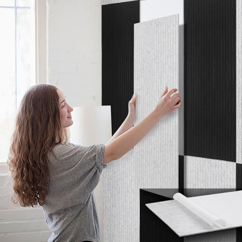 ISOISL 2.88㎡ Akustikpaneele 120x60 cm 4er Selbstklebend Akustikplatten Schallschutzplatten für Homeoffice & Wohnraum& Büro | 100% Polyester, Ohne Bohren, Wandschalldämmung | Hellgrau