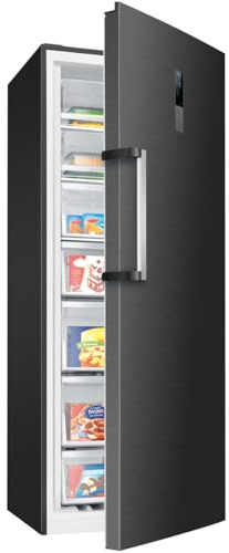 Bomann® Gefrierschrank Nofrost | 70cm breit | 2in1 - auf kühlen umstellbar | 186cm | Tiefkühlschrank | 5 Schubladen u. 2 Fächer | Türanschlag wechselbar | 380L Freezer | GSVS 7365 schwarz