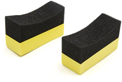 uxcell 2 Pcs U-Shape Tire Waxing Polishing Sponge Pads Tyre Clean Brush for Auto Car
