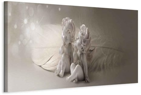 murando - Wandbilder XXL Engel 135x45 cm 1 tlg - Wand Deko Vlies Leinwand Bilder Groß Wanddeko Wohnzimmer Schlafzimmer Kunstdrucke Panoramabild - Abstrakt Feder Love bokeh h-C-0054-b-a