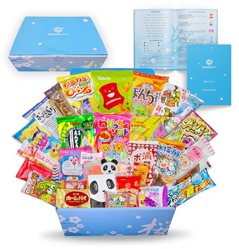 Assortiment de boîtes de bonbons japonaises et brochure anglaise 40 collations et bonbons Dagashi, gomme, bonbons gélifiés, ramune