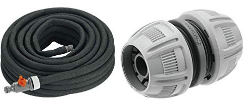Gardena Perl-Regner: Wassersparender Regner, Schlauchlänge: 7.5 m (1968-20) & Reparator 13 mm (1/2) und 15 mm (5/8): Schlauchreparatur schnell und einfach ohne Werkzeug, Power Grip