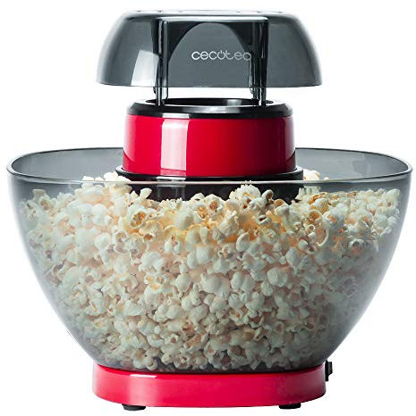 Cecotec Machine à Pop-corn Fun&Taste P'Corn Easy. 1200 W, Système d'injection d'air, Bol amovible, Couvercle anti-adhésif et amovible, Design compact