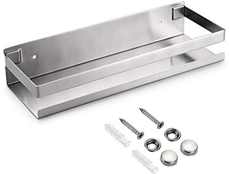 Sumnacon étagère de douche suspendre en acier inox panier de cuisine mural pour rangement (argent,30CM)