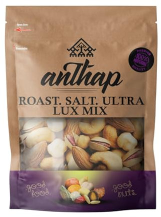 Anthap Roasted Salted Ultra Lux Mixed Nuts, No Oil, Perfectly Roasted & Salted, Premium Blend of Nuts, Crunchy & Savory, Rich in Protein & Healthy Fats, Ideal for Snacking & Entertaining, 1kg