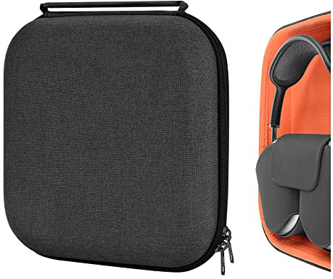 Geekria Shield Headphones Case Compatible with Apple AirPods Max 2, AirPods Max Headphones, Replacement Hard Shell Travel Carrying Bag with Cable Storage (Dark Gray)